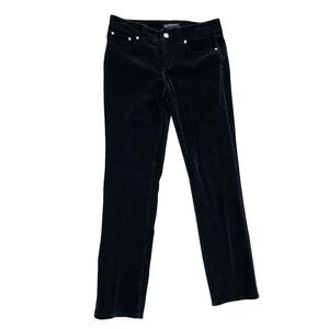 Velvet Jeans by INC Black Stretch Straight Leg Crystal Button Rivets Women's 6P